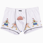 Мужские трусы-боксеры с принтом в виде ощипанных курочек (Размер: M) (Цвет: белый)