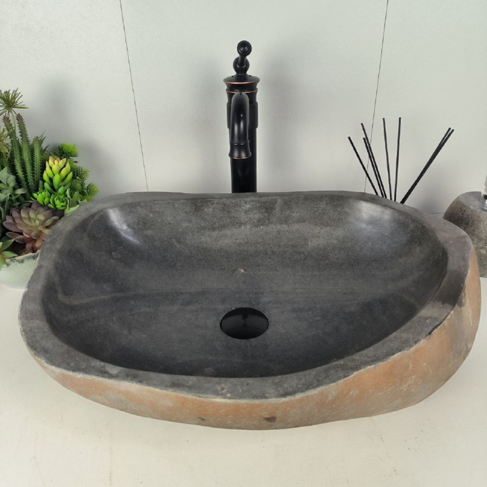 Раковина из речного камня RS-62076 (60*42*15)