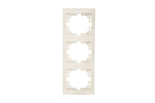 Рамка 3-ая LEZARD Мира вертикальная б/вставок крем