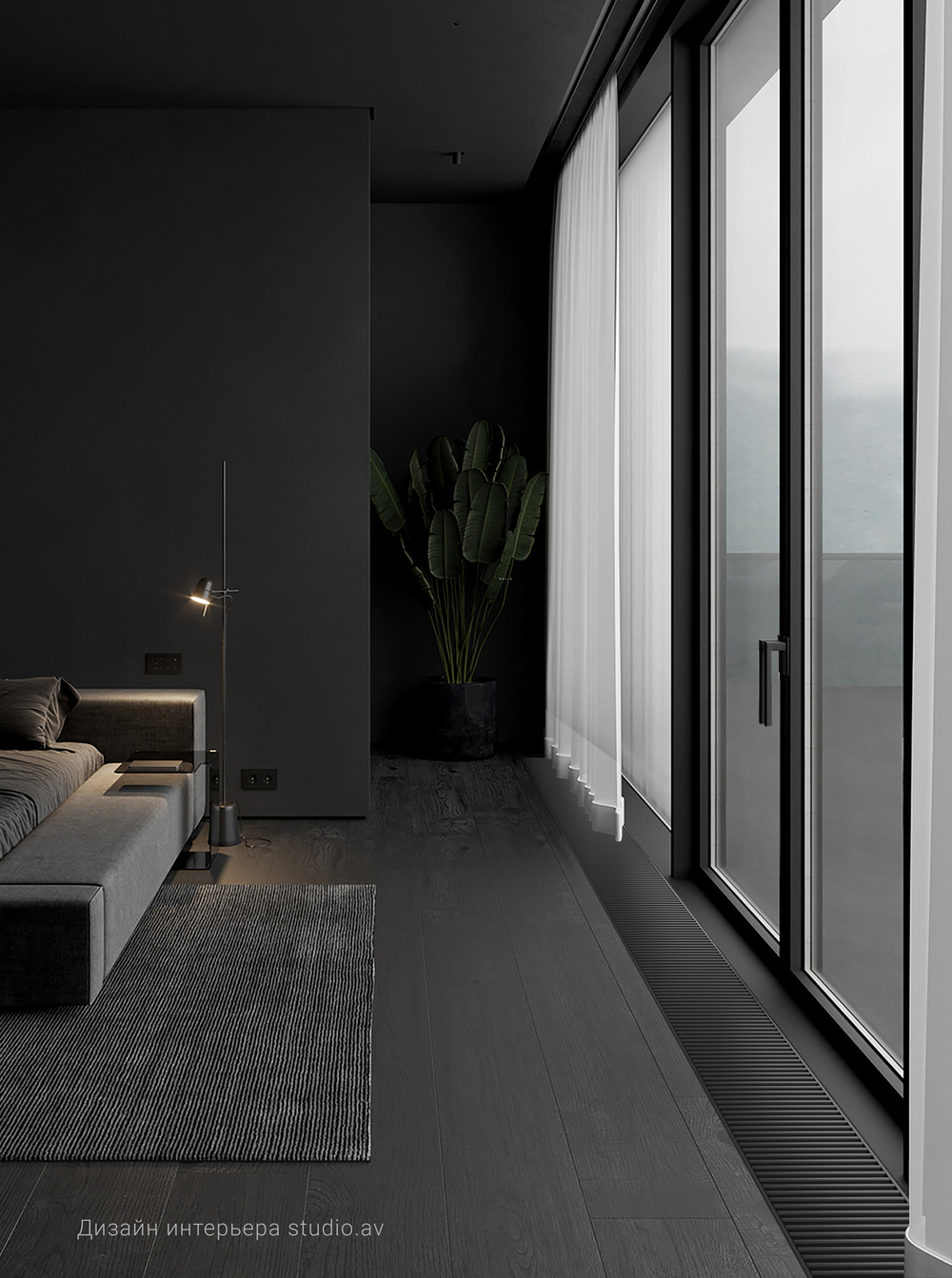 Конвектор внутрипольный Royal Thermo ATRIUM-110/400/1400-DG-U-BL