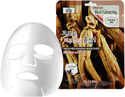 3W Clinic Fresh Red Ginseng Mask Sheet маска для лица с женьшенем