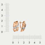 Серьги женские с фианитами из комбинированного золота 585 пробы (арт. 024262-1102)
