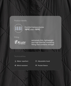 Oysho Водонепроницаемая утепленная куртка FELLEX® с AEROGEL, черный