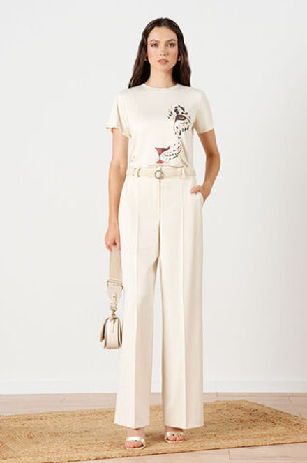 31161 Брюки женские (кремовый полоска)