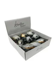 Набор стеклянных украшений Акварель 80 мм., темно-серый, 9 шт., Christmas DeLuxe (13074)