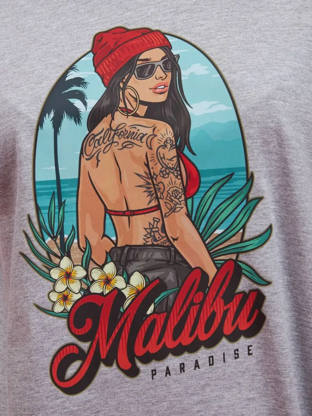 Футболка оверсайз женская мужская с принтом Малибу