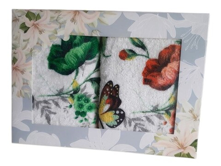 Набор из 2-х махровых полотенец в подарочной упаковке, 100% хлопок, Китай.