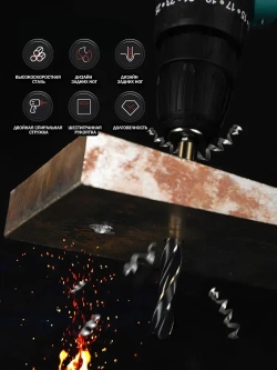 шестигранный хвостовик/Набор сверл по металлу HSS 15 шт (1.5-6.5 мм)