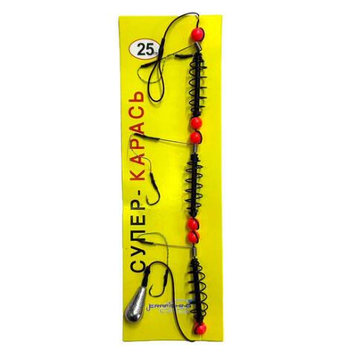 Монтаж "Супер карась" с грузом на шнуре