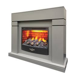 Электрокамин RealFlame Lindelse 25,5/26 GR серый c очагом 3D Firestar 25,5
