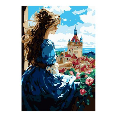 Картина по номерам на картоне 20*28,5см. "У окна" (Lori)