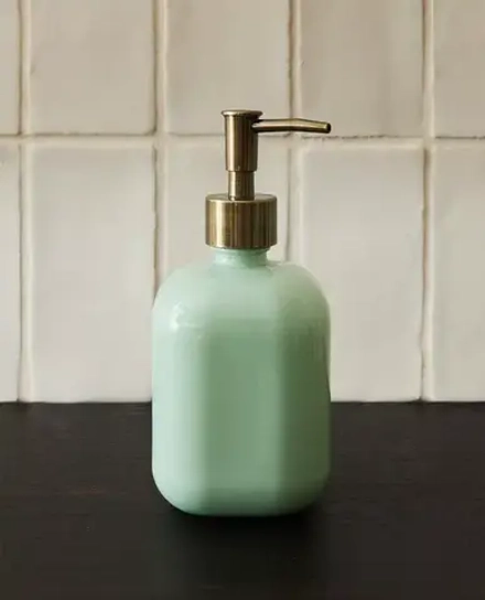 ZARA HOME ДОЗАТОР МЫЛА ИЗ СТЕКЛА, ЗЕЛЕНЫЙ
