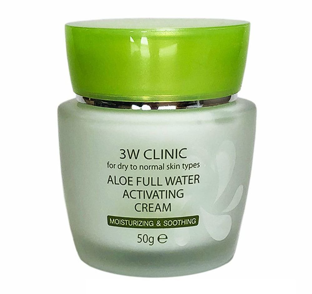 Крем для лица 3W Clinic Aloe Full Water Activating увлажняющий с Алоэ Вера 50 г