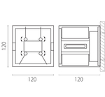 340537 Светильник DALLA 2х10W LED 2200LM G ЧЕРНЫЙ 4000K IP65
