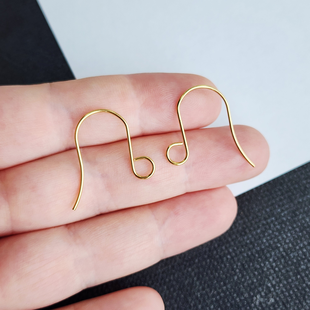 Швензы крючки, сталь позолота 24мм, для кристаллов, цена за пару