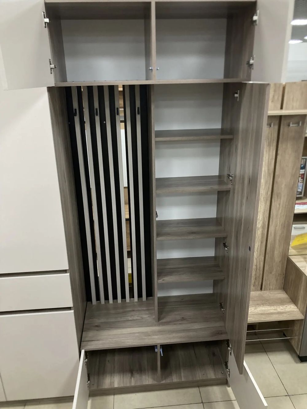 Прихожая Багира ПР-03 дуб смоки/кашемир