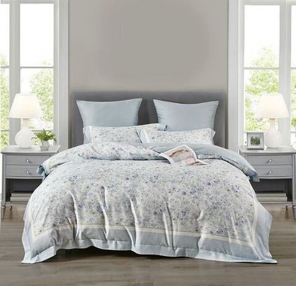 Постельное белье 2272 Asabella 2 спальное евро Голубой