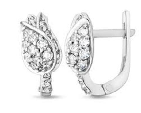 Серьги из серебра с фианитами