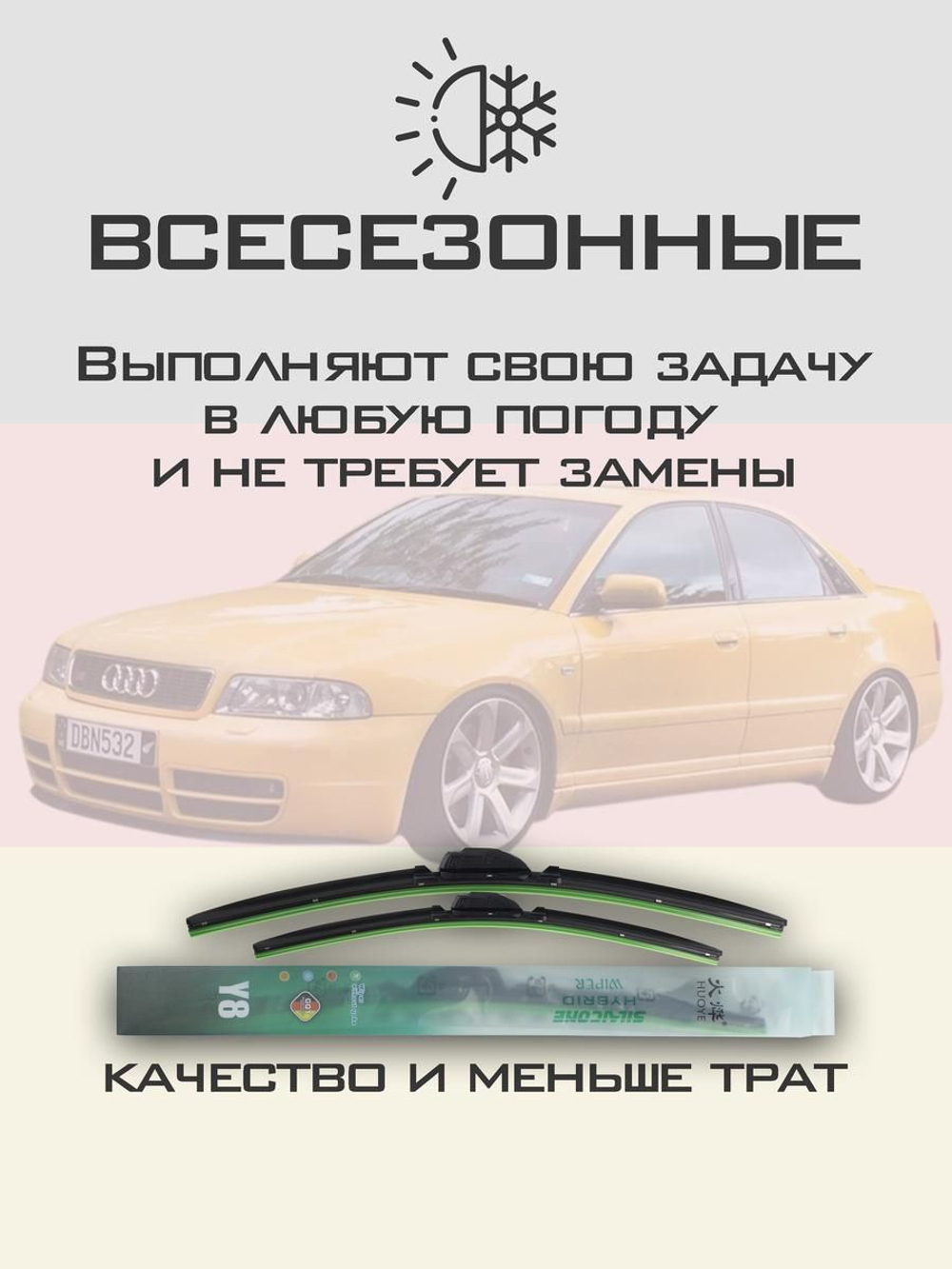 Щетки стеклоочистителя HUOYE Y8 550/550 мм на Audi S4 | Special PJ