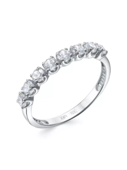 Серебряное кольцо с дорожкой фианитов Спаси Сохрани