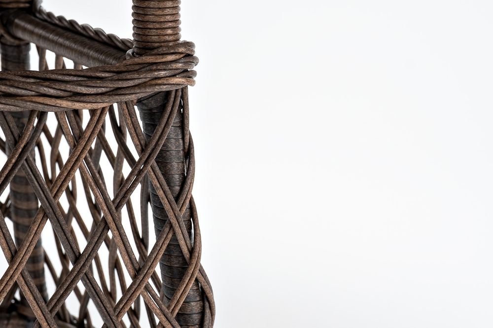 "Эспрессо" плетеный круглый стол, диаметр 80 см, цвет коричневый