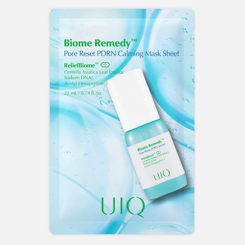 UIQ Biome Remedy Pore Reset PDRN Calming Mask Sheet Охлаждающая маска с ПДРН для сужения пор 22мл 1шт