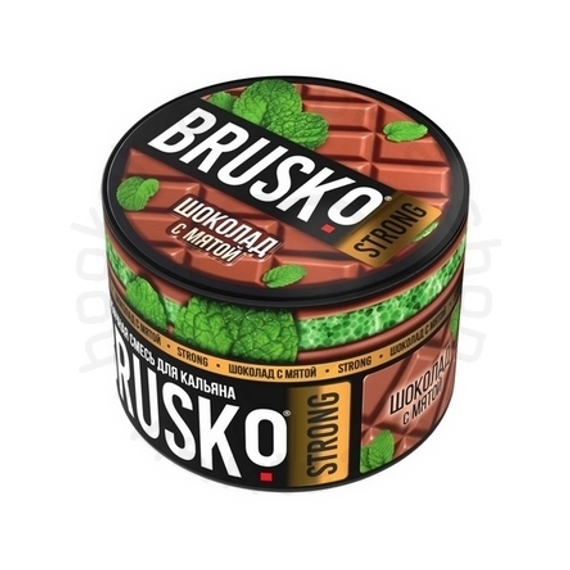 Бестабачная смесь для кальяна BRUSKO, 50 г, Шоколад с мятой, Strong