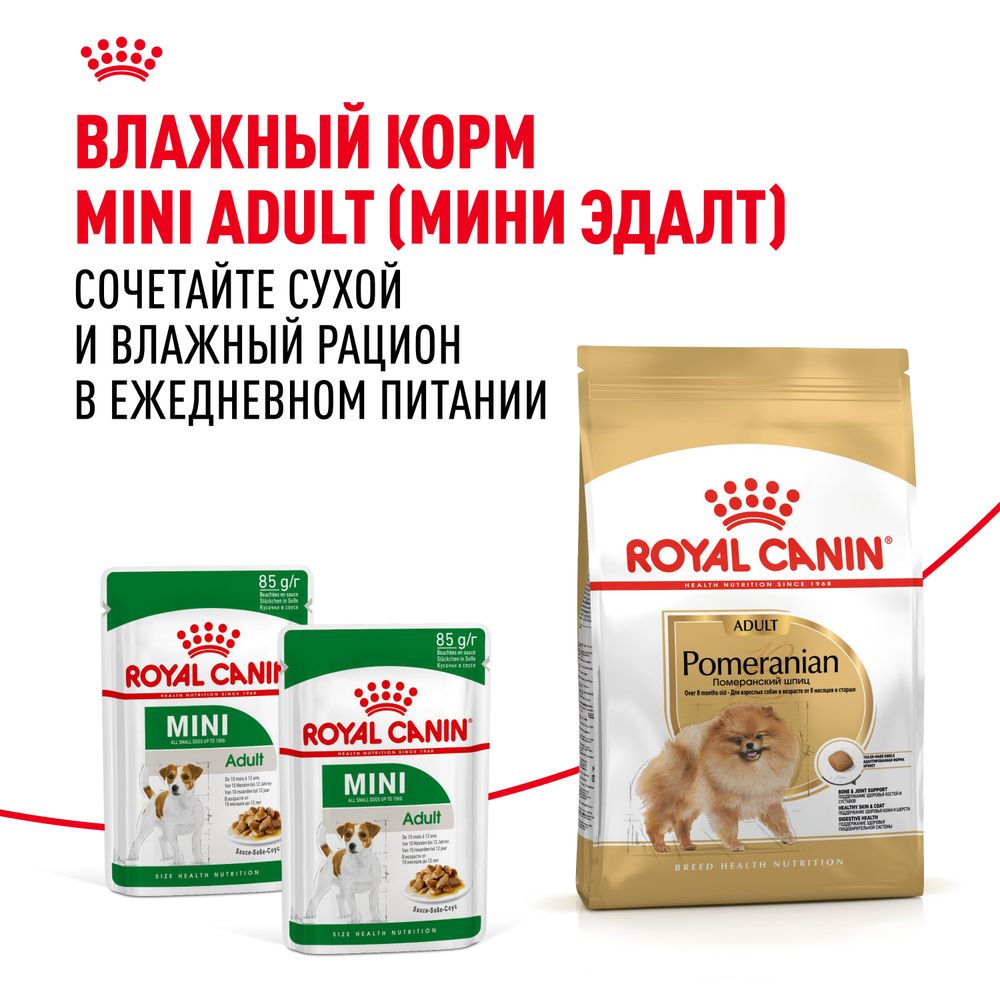 Сухой корм Royal Canin Pomeranian Adult для взрослых собак породы Померанский Шпиц Сухой корм Royal Canin Pomeranian Adult для взрослых собак породы Померанский Шпиц