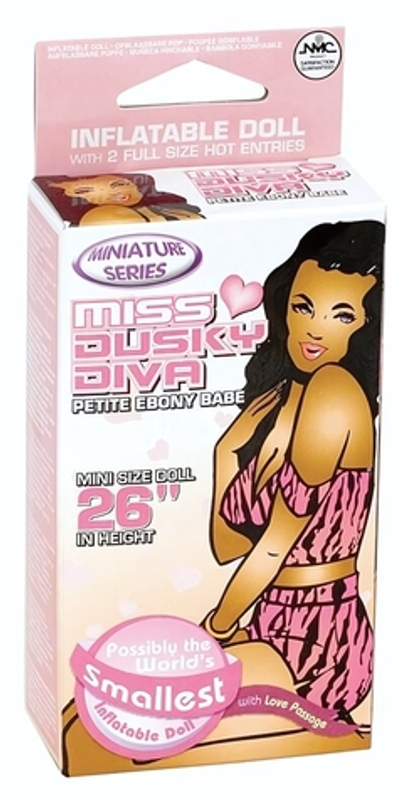 Надувная мини-кукла для фаллостимуляции MISS DUSKY DIVA MINI DOLL (Цвет: коричневый)