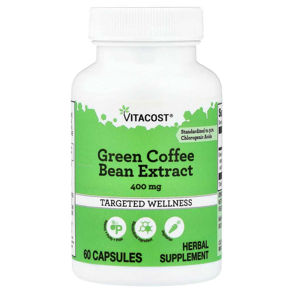 Vitacost, Green Coffee Bean Extract, 400 mg, 60 Capsules