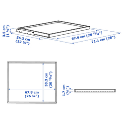 IKEA KOMPLEMENT  (ИКЕА КОМПЛЕМЕНТ)  -  Выдвижной поднос, темно-серый, 75x58 см