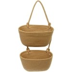 Корзины подвесные ручной работы «ОЛИНТГАР», цвет бежевый, две секции, 50*25*14*11см (лейбл)