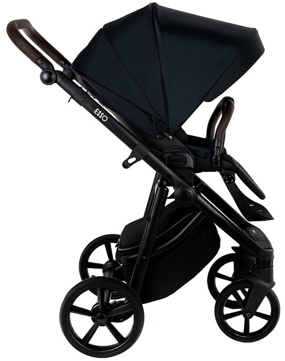 Детская коляска Roan Esso 3 в 1 с автокреслом Pituso Baesa Pro Black,Beige Canopy ESS111/1 Caviar/Black