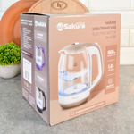 Чайник электрический 1,8л Sakura SA-2736R стеклянный с точечной подсветкой