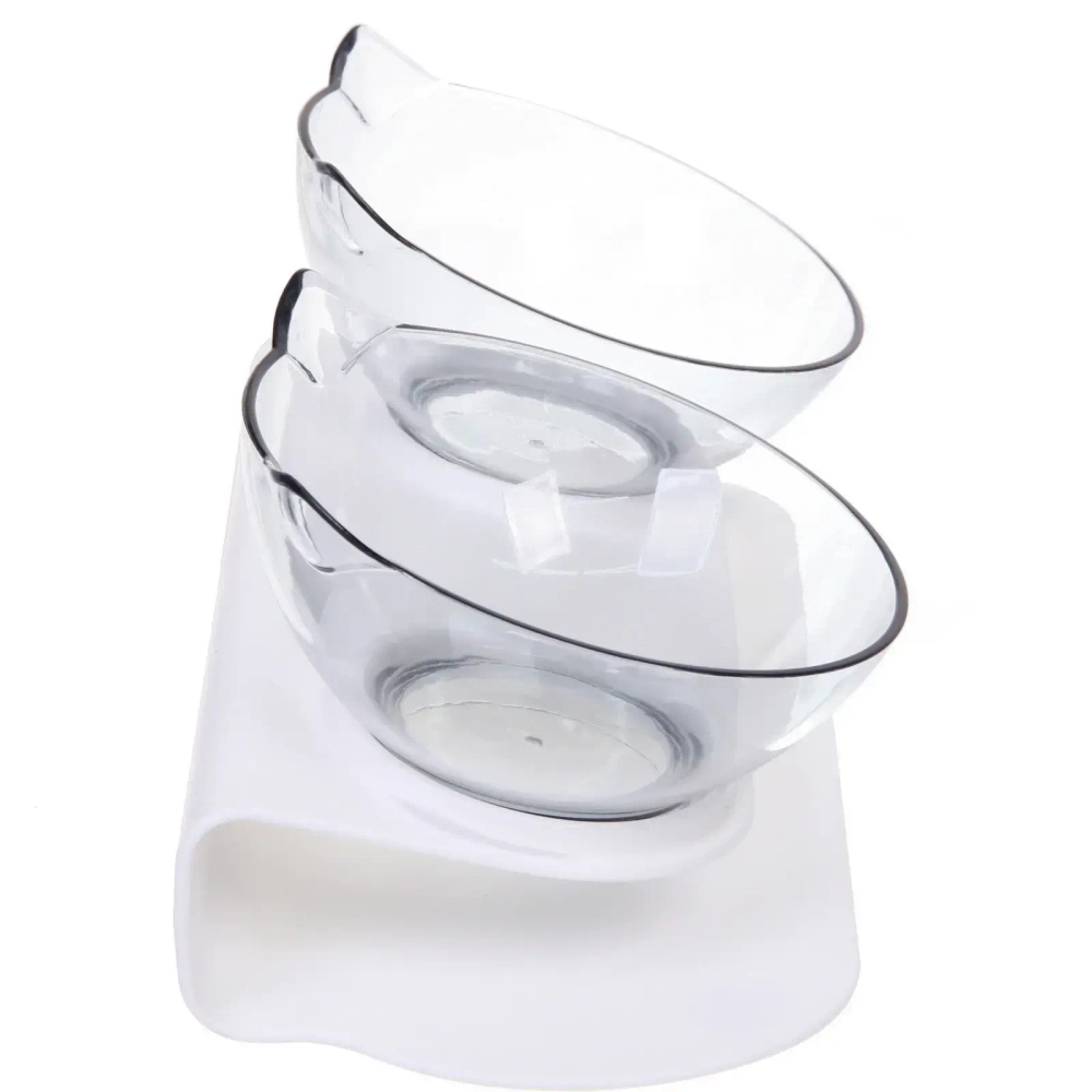 Миска пластиковая на подставке «МУРОЧКИН», цвет белый, 14*27см /270мл