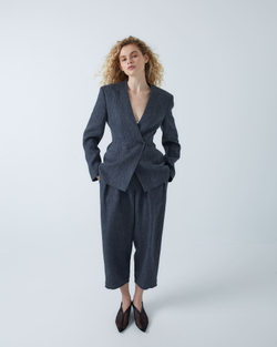 Брюки из смесового льна Брунелло Кучинелли темно-серый