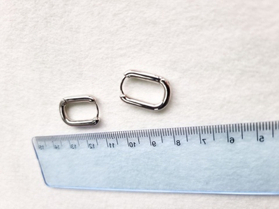 0434-2 Швензы-Конго овальные 20*15мм, родий, пара