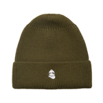 Beanie Hat Embroidered Logo Khaki