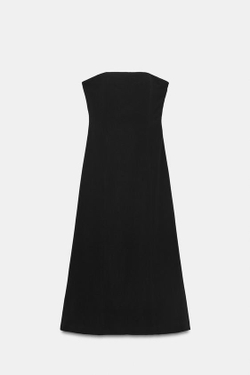 ZARA ПЛАТЬЕ БЕЗ БРЕТЕЛЕЙ — ZW COLLECTION, ЧЕРНЫЙ