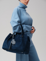 Замшевая сумка с матрешкой Vasilisa DBR 31210 синяя глубина