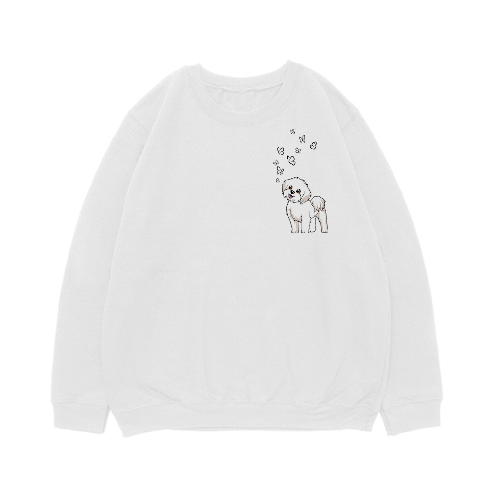 Свитшот "Мальтезе и бабочки"