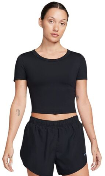Женская теннисная футболка Nike One Fitted Dri-Fit Short Sleeve Top - черный