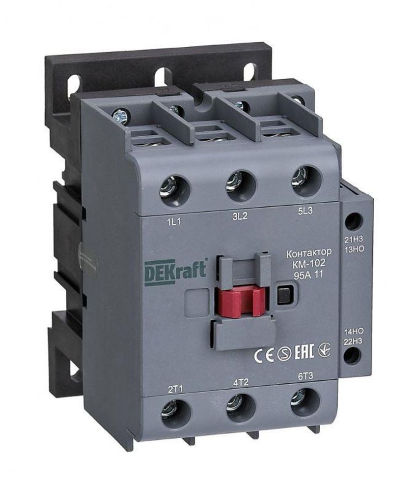 Контактор КМ-102 95А кат. 48В AC 1НО+1НЗ AC-3 AC-4 DEKraft 22335DEK Контактор КМ-102 95А кат. 48В AC 1НО+1НЗ AC-3 AC-4 DEKraft 22335DEK