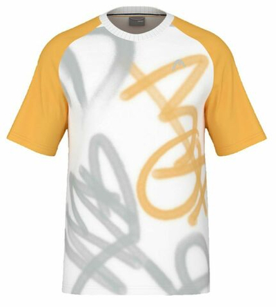 Мужская теннисная футболка Head Performance MC New York T-Shirt - white/banana