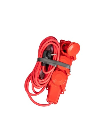 Удлинитель на каучуковой колодке 3х5м 16А IP44 250В 4кВт каучук КГ 3х2.5 красн. УХз16 Россия КОСМОС YKsm5m-3g(16A)KG-R