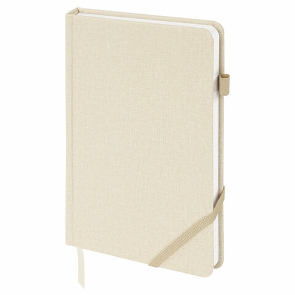 Ежедневник недатированный А5 138x213 мм BRAUBERG "Finest" под кожу, резинка, 136 л., бежевый, 111871