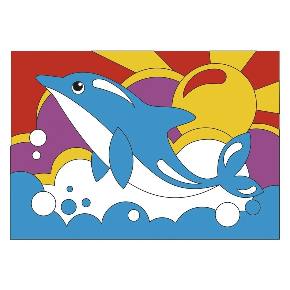 Картина по номерам 20*30см "Радостный дельфин" (на подрам.) (Lori)