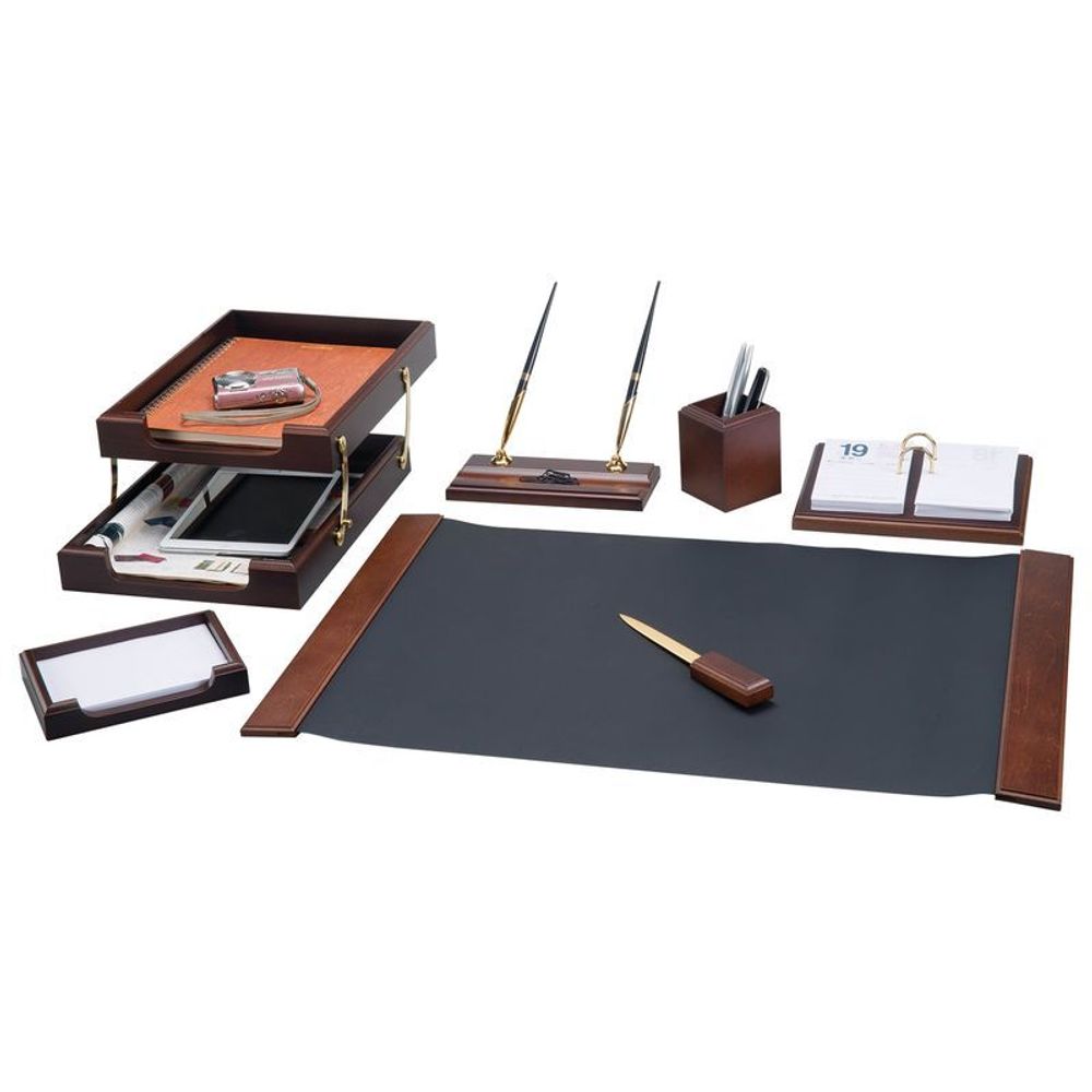 Набор настольный Bestar Ares из дерева, 7 предметов, цвет орех (236356)