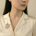 Брошь Fiore Luna Цветок Swarovski crystal + Zircon XR10675F BR/G