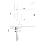 LM4405C Статус Смеситель для кухни, с высоким поворотным изливом, хром (к/к 8)